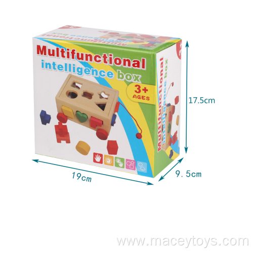 Wooden Geometric Matching Building Block 17 Hole Toy